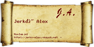 Jerkó Alex névjegykártya